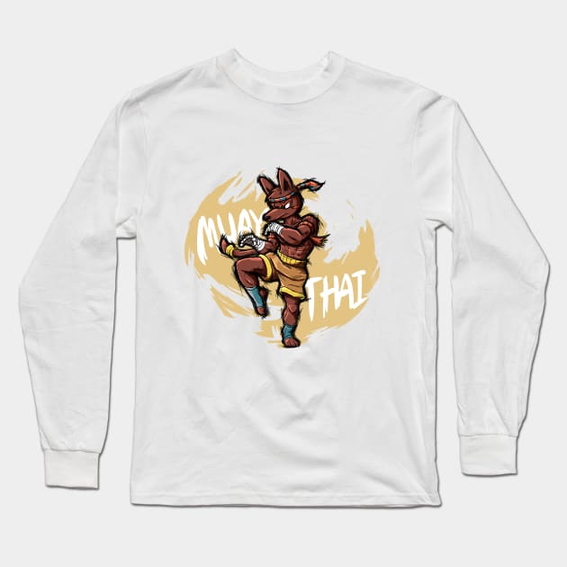 Muay Thai Stances or Muay Thai Boxing Pose Long Sleeve T-Shirt by The-BlackToteM